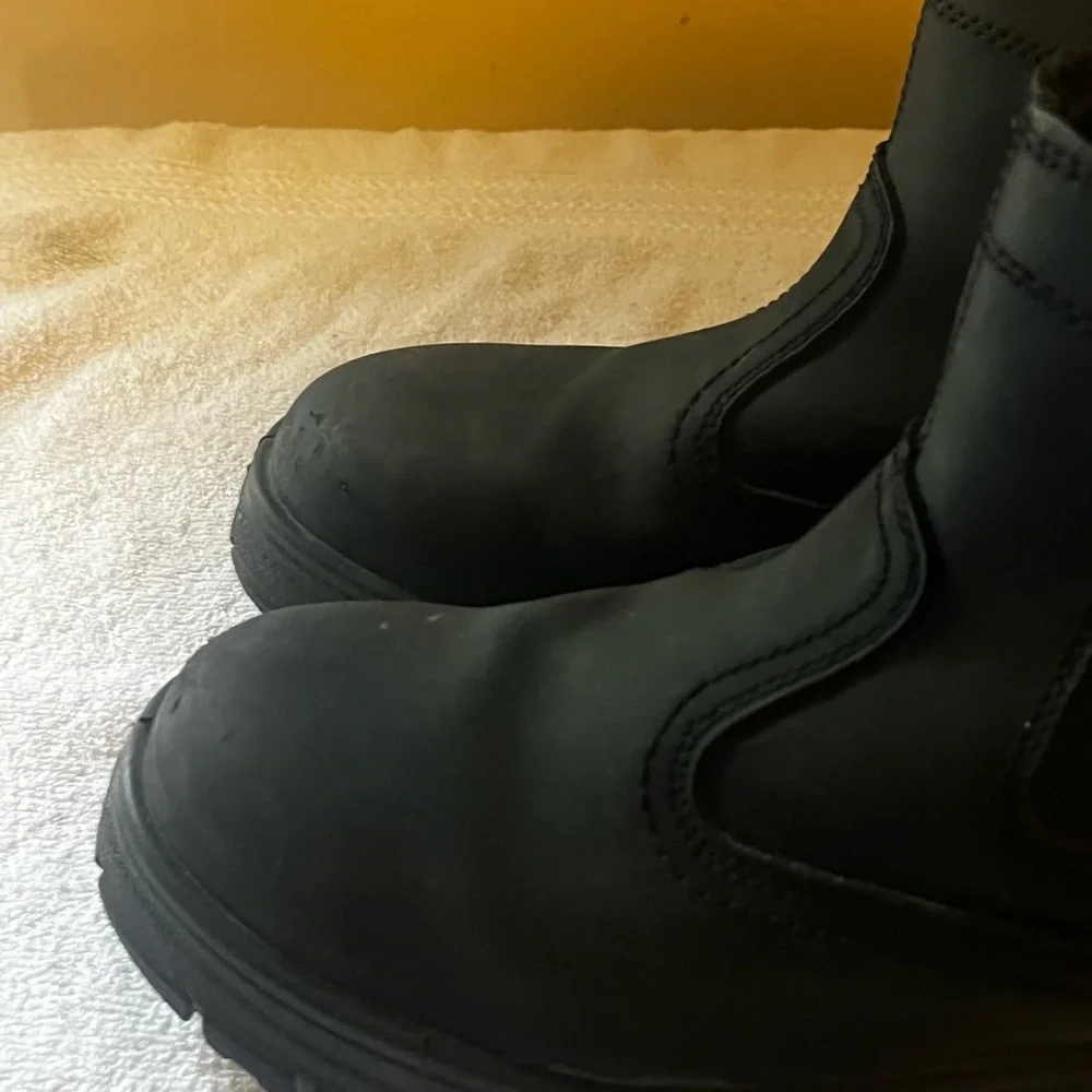 Clitenk Black Steel Toe Boots Sz 9